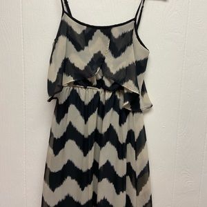 Cream and black maxi dress